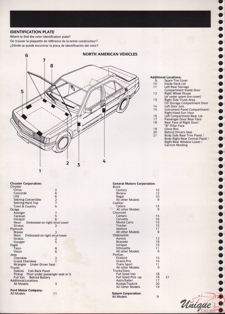 1999 Ford Paint Charts Akzo-Nobel 16